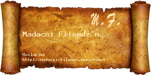 Madacsi Filomén névjegykártya